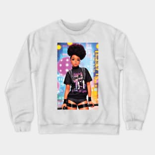 Cyber Punk Black Girl Crewneck Sweatshirt